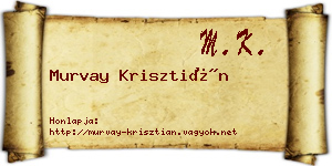 Murvay Krisztián névjegykártya